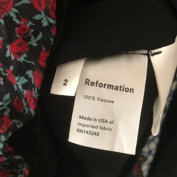 RARE Reformation Frannie Floral Mini Dress Size 2 - Picture 6 of 7